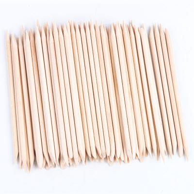 China Wholesale Wooden DIY Manicure Nail Stick Cuticle Remove Sticks Double-end Nail Art Design Dead Skin Pusher Nail Picker Manicure Care Tools Orange for sale