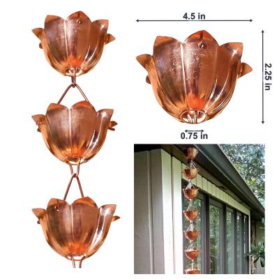 China Art Decor Lotus Rain Chain Metal Gutter Downspout Home Garden Decoration CLASSIC for sale