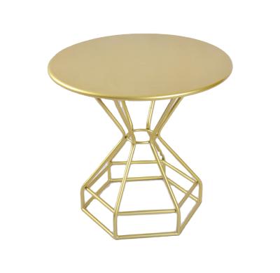 China Yinfa Circle Design Accent Coffee Table Gold Round Shape Gold Side Table Luxury Metal Regular Round End Table for sale