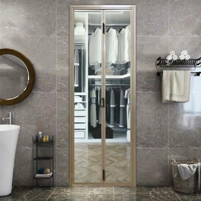 China Manufacturer Supply Modern Aluminum Bathroom Frosted Sand Glass Sliding Intimidating Folding Doors for sale