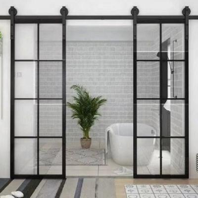 China Modern Modern Aluminum Glass Sliding Barn Doors Designs Hanging Door for sale