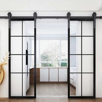 China Modern Mirror Sliding Barn Door For Sliding Glass Partition Doors Palladium Door Aluminum Alloy 3D Pattern Design for sale