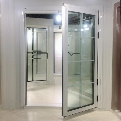 China Four Modern Double Open Folding Aluminum Glass Swing Casement Doors Pt/Pd Aluminum Glass Door for sale