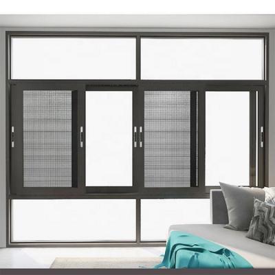 China American Aluminum Folding Screen Grille Design Double Glazing Glass Sliding Windows With Reasonable Price for sale