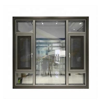 China Folding Aluminum Doors And Windows Double Screen Glass Windows Designs for sale