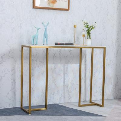 China Hot Sale Gold Color Luxury Metal Bedside Long Narrow Tables Frames Low Legs Bar Tables Legs for sale