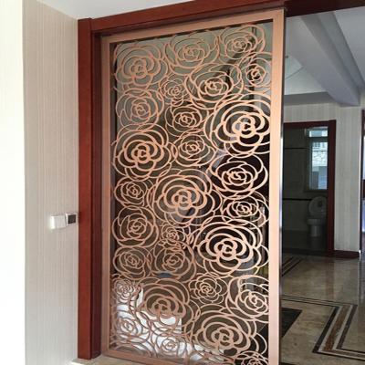 China Transitional Luxury Custom Design Gold Laser Cutting Stainless Steel Sheet Screen Partition Dividers for sale