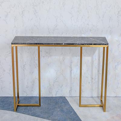 China Customized stables simply design door side color metal frame gold entry console table for sale