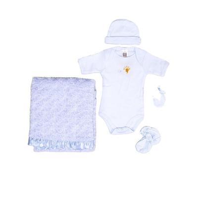 China Wholesale Promotional Lovely Newborn Baby Clothes Knitted Romper With Covering Newborn Baby Blanket for sale