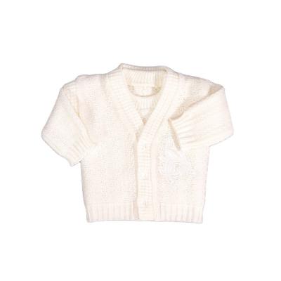 China Wholesale high quality pure white custom v-neck baby boys and girls sweater suits anti-shrink for sale