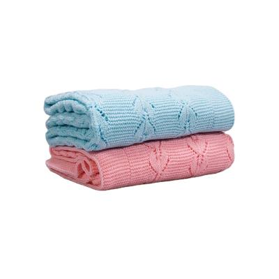 China New Design Super Soft Popular Cotton Bedding Anti-Static Knitted Blanket For Baby for sale