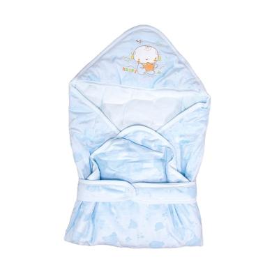 China Anti-Static Newborns Wrap Cozy Blue Hood Good Quality Baby Warm Shawl for sale