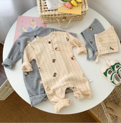 China Factory Wholesale Super Soft Wool Fabric Baby Long Sleeeves Baby Pajamas And Rompers For Baby Long Sleeve Baby Romper Bamboo Button for sale