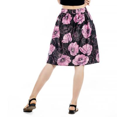 China Dry Cleaning PrintingAWord Pleated Skirt High End Jacquard Fabric Mid Length Bubble Skirt for sale