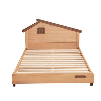 China Minimalist custom factory low price solid wood style direct material modern bed for kids for sale