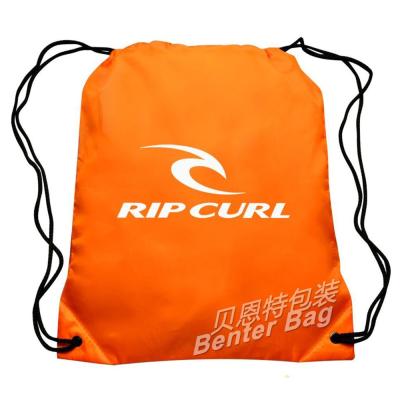 China High quality promotional polyester drawstring scjool strong backpack bags, sack bag, sports bags with custom print for sale