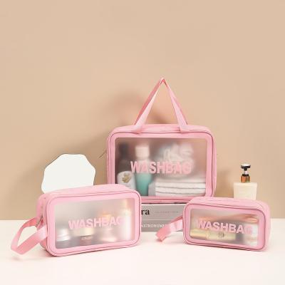 China Waterproof Toiletry Washing Cosmetic Bag Organizer Women Makeup Sets Travel Portable Clear Zipper Makeup Bag Organizer for sale