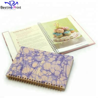 China paper & Custom Wire Binding Wire Binding Custom Cardboard Color Plastic Spiral Recipe Book for sale