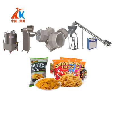 China Automatic automatic puffed line continuous snack seasoning machine factory direct sale seasoning snack machine for sale