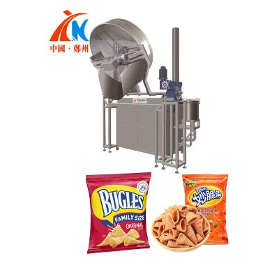 China food & Beverage Factory Supplier Hot Professional Automatic Round French Fries Machine Continuous Gas Frying for sale