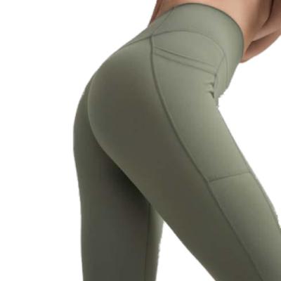 China Wholesale Breathable Fitness Yoga Pants Gym Gaiters With Inner Pocket Women High Waist Nylon Yoga Pants for sale