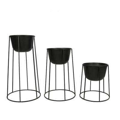 China Modern Metal Plant Stand Indoor Outdoor Flower Pot Rack Plant Stand Set of 3 for Patio Living Room Garden Bedroom Metal Round Set for sale