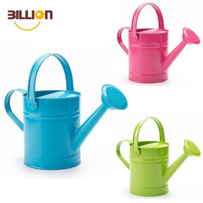 China Cheap Metal Watering Can 1 Letre Multicolor Metal Watering Can , Kids Children Garden Watering Bucket With Powder Coating Rustproof Treatment for sale