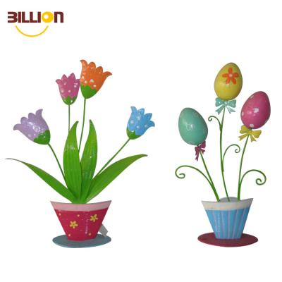 China Europe Spring Decorative Ware Easter Holiday Decoration Metal Flower Craft Home Ornament for sale