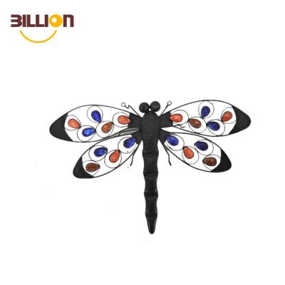 China China 3D Home Decor Wrought Iron Dragonfly Craft Metal Wall Decoration for sale