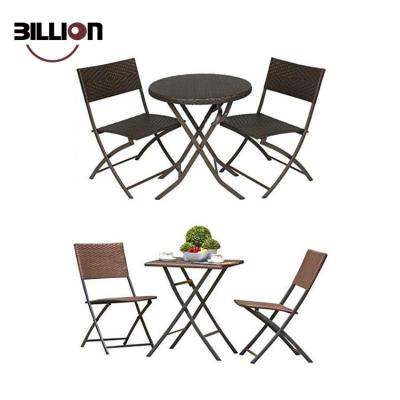 China Foldable Outdoor Rattern Garden Furniture Garden Cafe Table and Chairs Furniture Set for sale