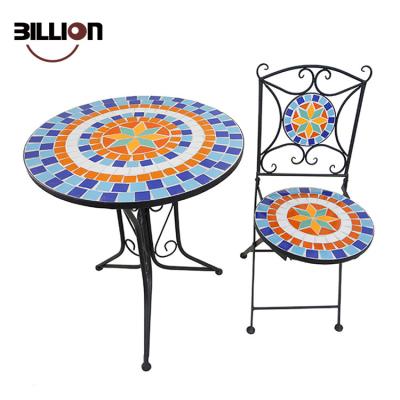 China Hot Sale Europe Iron Mosaic Outdoor Garden Furniture for sale