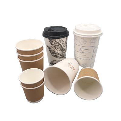 China Biodegradable Hot Paper Coffee Cups 8 Ounce Disposable Insulated Sleeve Wall Paper Cup For Beverage for sale