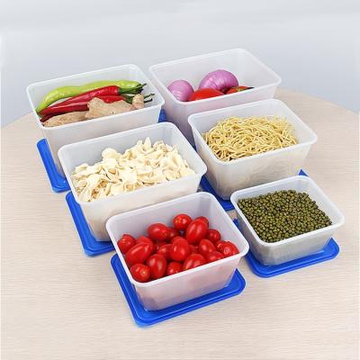 China 1.6L Kitchen Freshness Set Microwavable Square Plasticfood Preservation Stored Clear Plastic Containers With Lid for sale