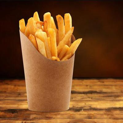 China 12oz/14oz/16oz Oil Proof Paper Cup Disposable Waterproof French Fries Fries Cup Fries and Blast Beveled Egg Cup for Takeout Food for sale