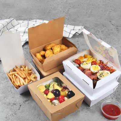 China Disposable Durable Corrugated Food Box Custom Design Disposable Take Away Kraft Paper Box For Sale for sale