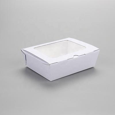 China Disposable Customized Disposable Fast Window Salad Box Wrapping Paper Takeaway Food Container For Sale for sale