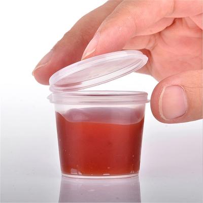 China Disposable eco-friendly mini pp restaurant sauce 1oz cup sauce take away plastic container with lids for sale