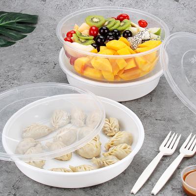 China Large Plastic Container PP Chicken Lobster Tray Disposable Round Food Container Wholesale for sale