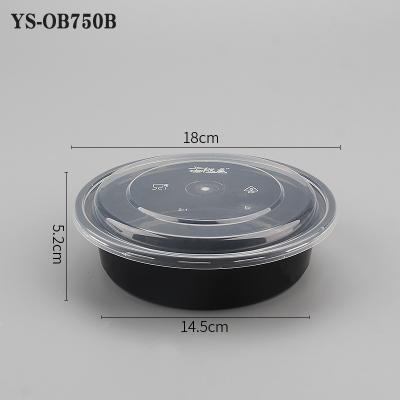 China 750ml Biodegradable Disposable Plastic Food Round Bowl Containers Fruit Salad Takeaway Packaging With Lid for sale