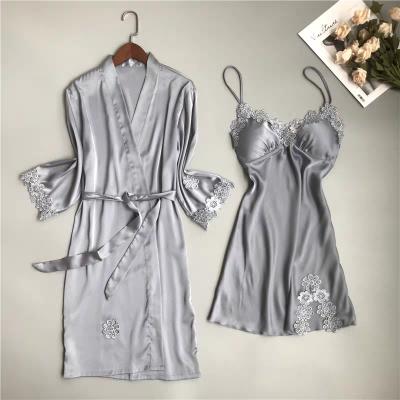 China Custom Wholesale OEM ODM QUICK DRY satin silk sleepwear plus size silk pajamas set women 2 piece silk pajamas for sale