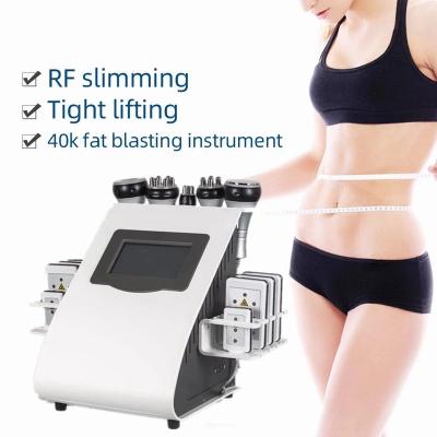 China New 6 in1 Face Lift Liposuction 40K Ultrasonic Cavitation Vacuum Multifunctional RF Laser Slimming Beauty 40k RF Cavitation Slimming Machine for sale