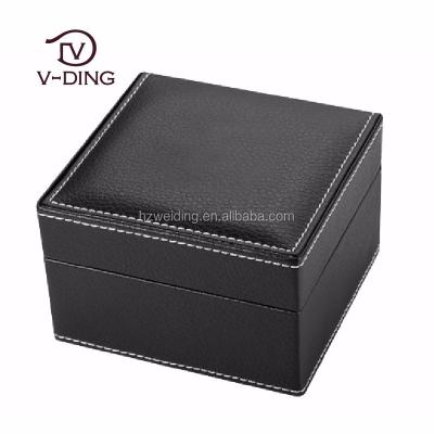 China Fake Watch Display Leather Luxury Black Simple Watch Display Box for sale