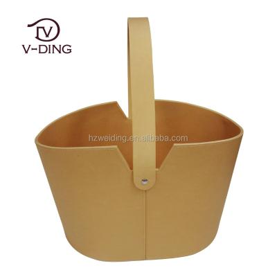 China PU Gold Sustainable Leather Gift Baskets for sale