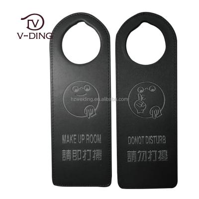 China Hotel Rooms Door Made To Use PU Leather Hotel Room Door Do Not Touch Hanger for sale