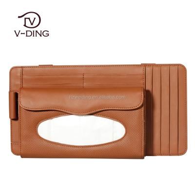 China Easy In-Car CD and One Item Storage Matching PVC Leather Car Accessory Car Tissue Box Hanging Holder for sale