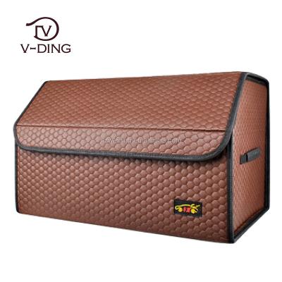 China Very Convenient Storage Car Sorting Ware Leather PU Car Trunk Box for sale