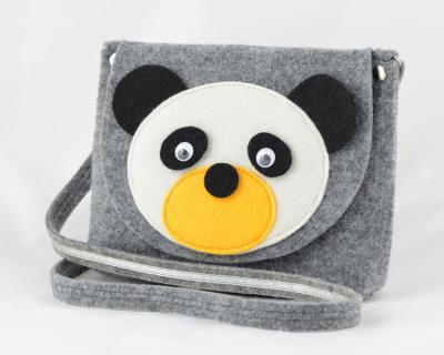 China Eco-Friendly Kids Felt Bags Cute Kids Panda Girls Cross - Body Purse Felt Handbag Kids for sale