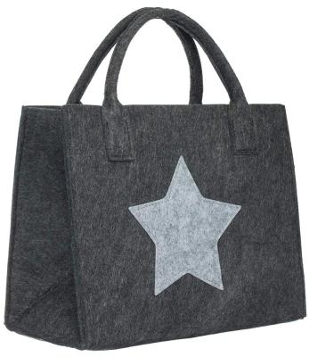 China Eco-friendly Recycled Printed Felt Bag Women Felt Tote Bag Women's Wool Felt Handbags Felt Shopping Bag for sale