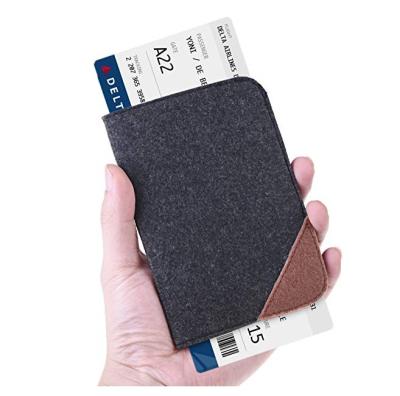 China 2021 Soft Eco-friendly Travel Wallets Felt Eco Friendly Card Bag Card Holder Passport Cover Felt Passport Holder for sale