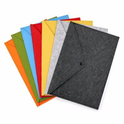 China Popular Durable Instant Button Design Soft Envelope Bag Felt Folder Holder A4 Felt Document Bag Folder for sale